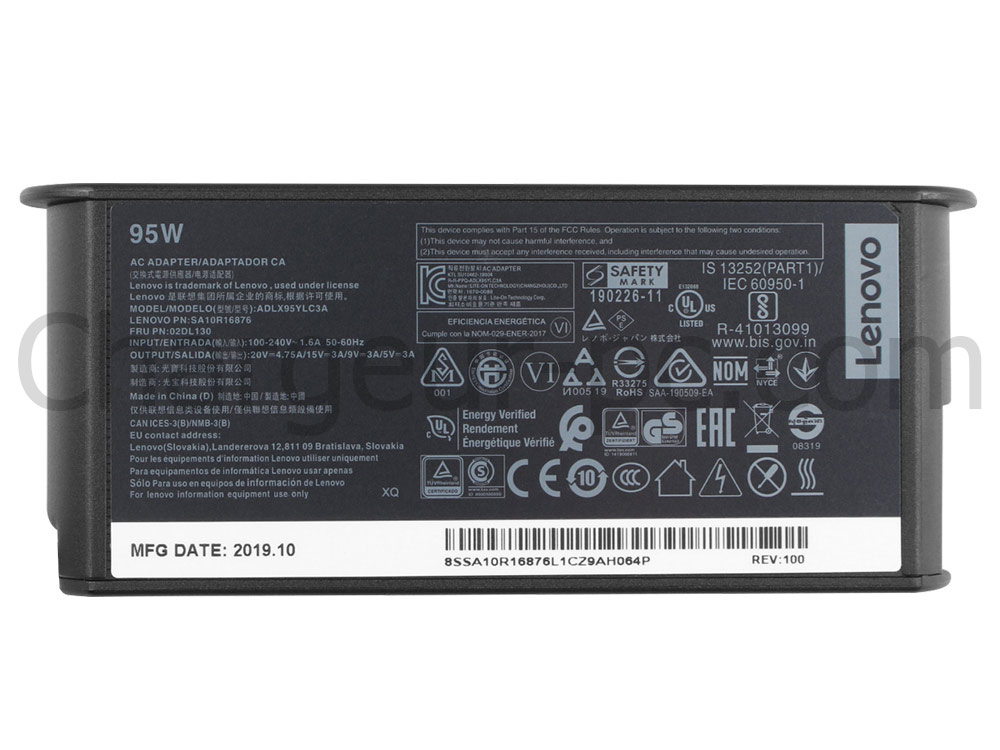 Original 95W Lenovo IdeaPad 5 Pro 16ACH6 82L5003MIV AC Adaptateur Chargeur