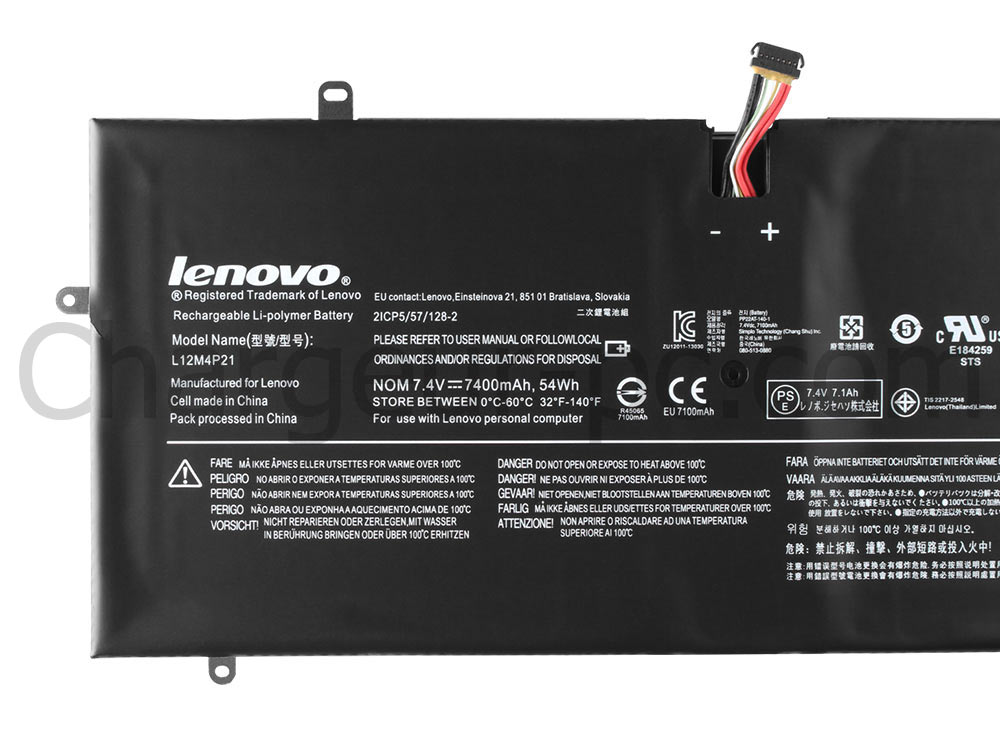 54Wh Batterie Original pour Lenovo 121500156 L12M4P21