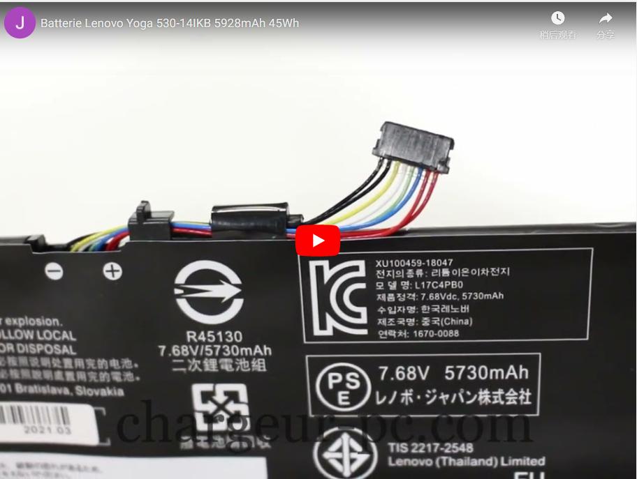 Original Batterie Lenovo Yoga 530-14IKB 81EK00CTGE 5928mAh 45Wh