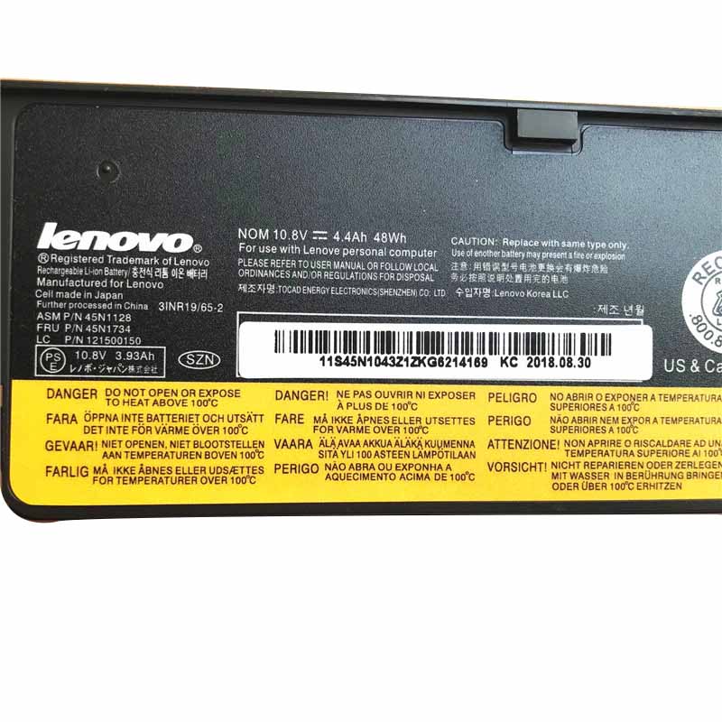 6Cell Batterie Original pour Lenovo 45N1133 45N1134 45N1137