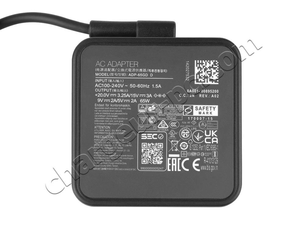 Original 65W USB-C MSI Prestige 13 AI Evo A1MG-028IT AC Adaptateur Chargeur + câble