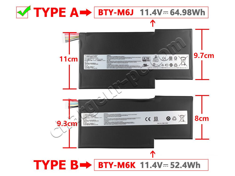 Original 5700mAh 64.98Wh Batterie MSI GS73