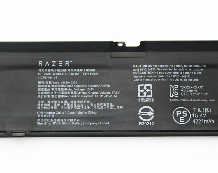 Original 4221mAh 65Wh Batterie Razer Blade 15 Base 2019 RZ09-03006