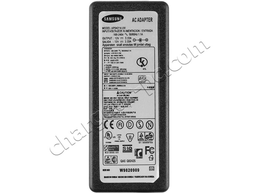 40W Original AC Adaptateur Chargeur pour Samsung XE500T1C-G02FR