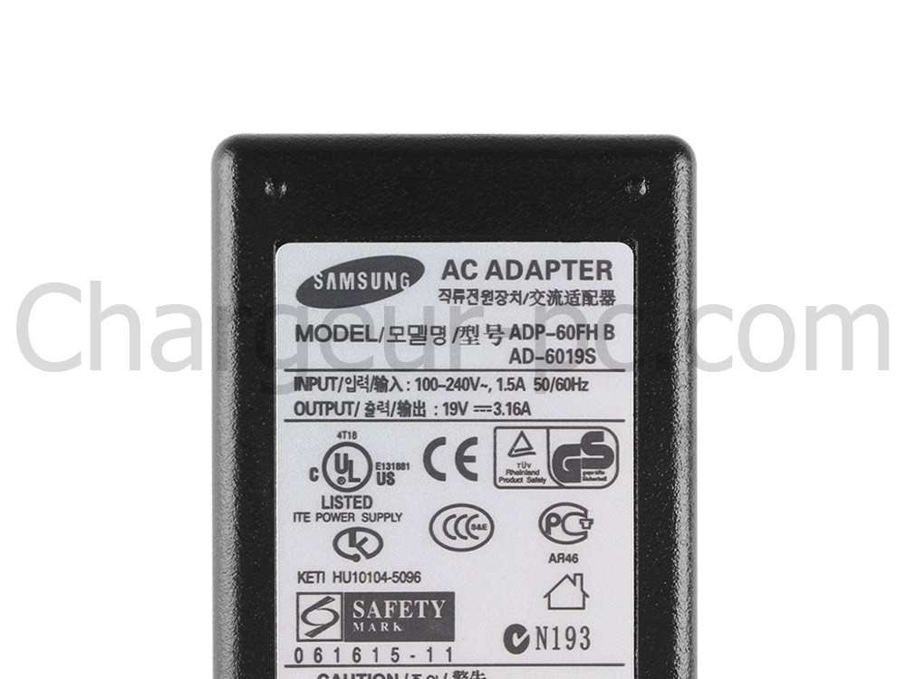 60W Original AC Adaptateur Chargeur pour Samsung ATIV Book 5 NP540U4E