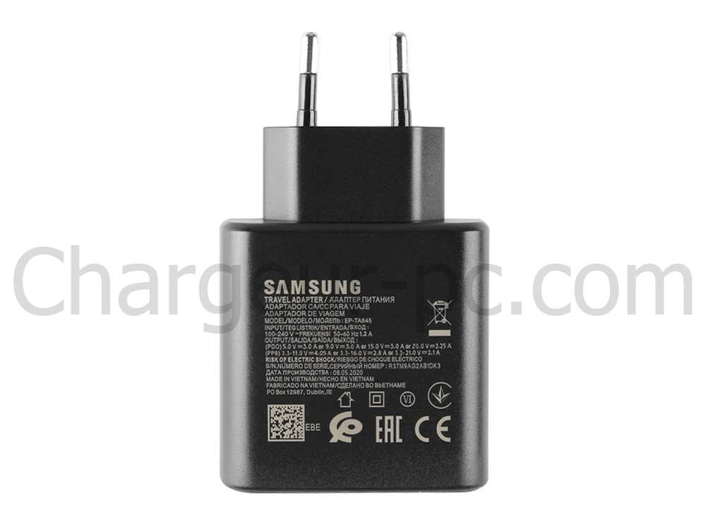 45W USB-C Samsung Galaxy A70s SM-A707F AC Adaptateur Chargeur