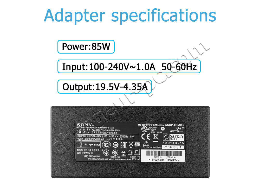 Original 85W Sony KDL-48W705C AC Adaptateur Chargeur