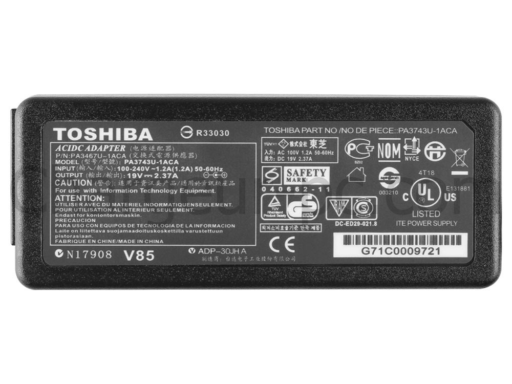 45W Original AC Adaptateur Chargeur pour Toshiba PA5177U-1ACA PA5177E-1AC3
