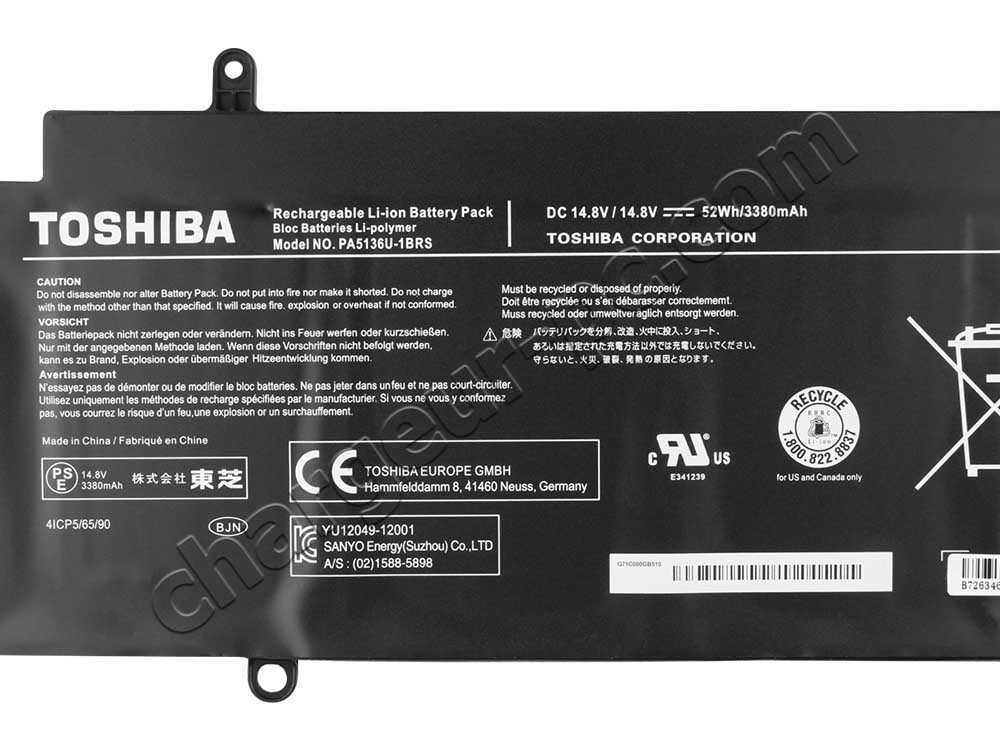 52Wh Batterie Toshiba Portege Z30-B-12K